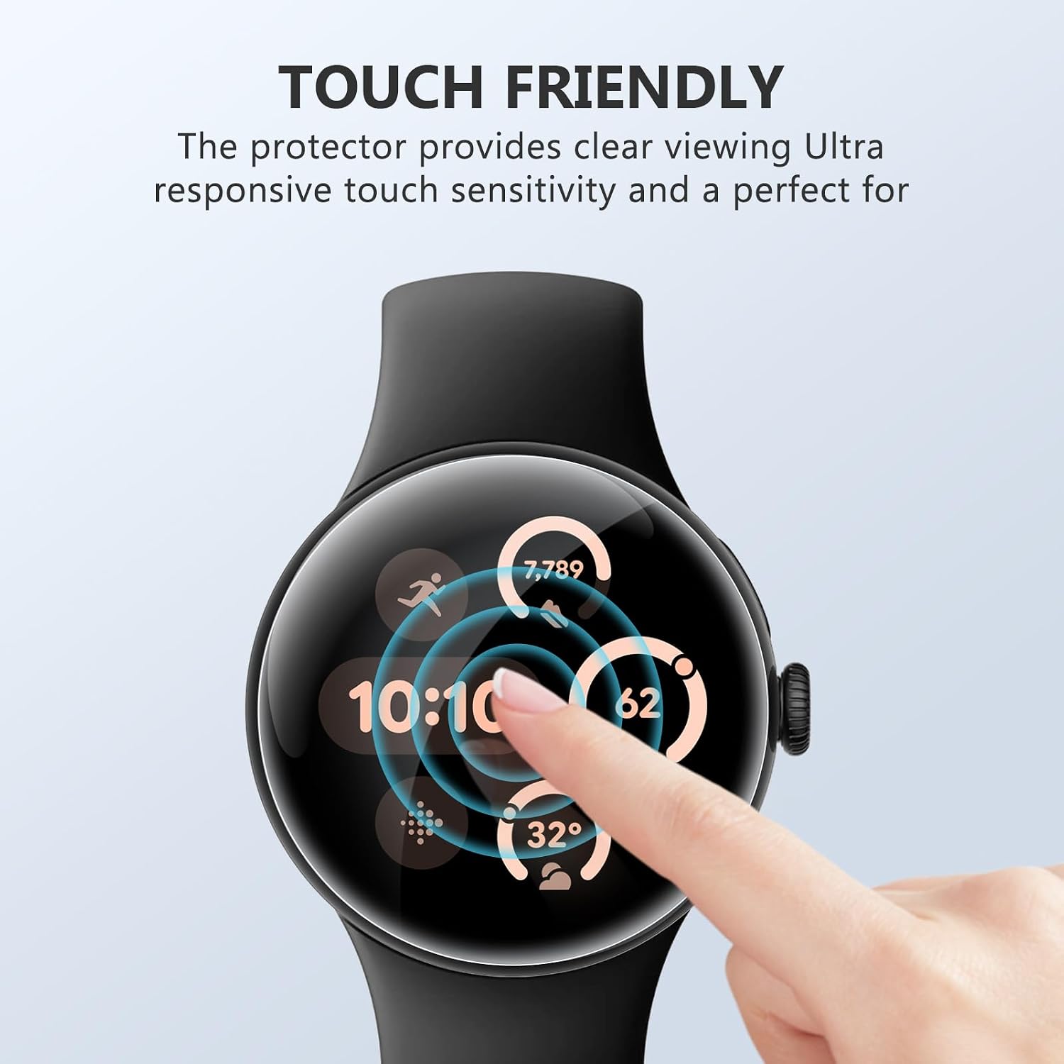 EGV 6 Pack for Google Pixel Watch 5/4/3 45mm Screen Protector, TPU Film