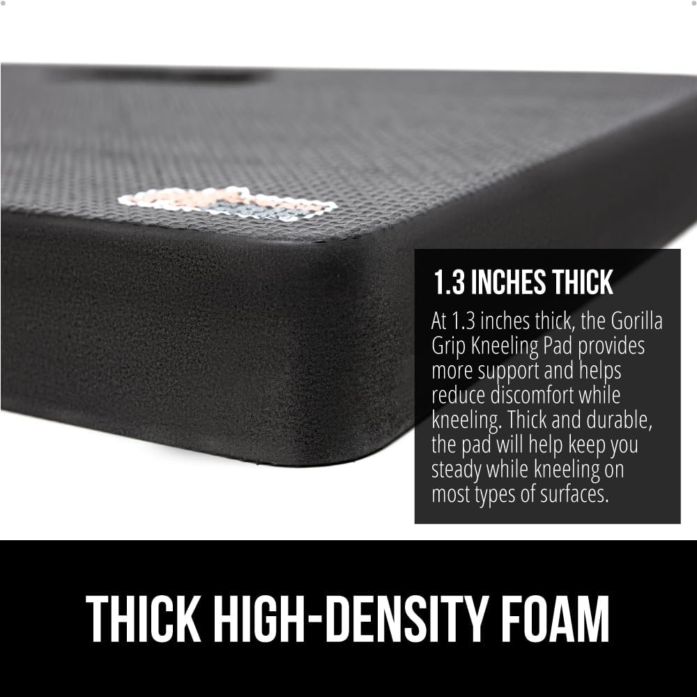 GORILLA GRIP® Extra Thick Foam Kneeling Pad for Gardening, 17.5x11 Black
