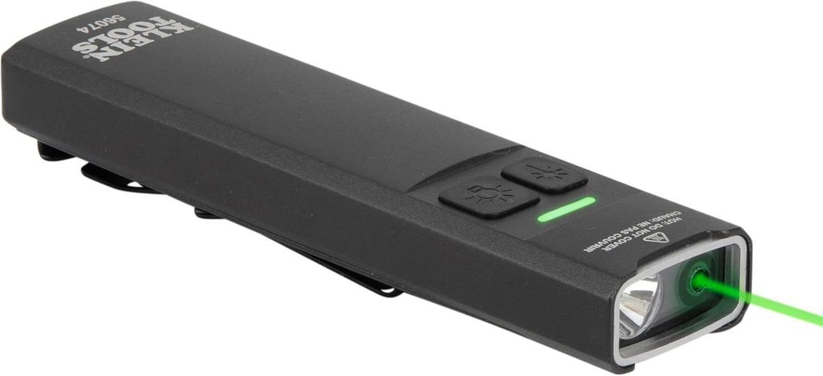 KLEIN TOOLS 56074 Rechargeable EDC Pocket Flashlight with Green Laser