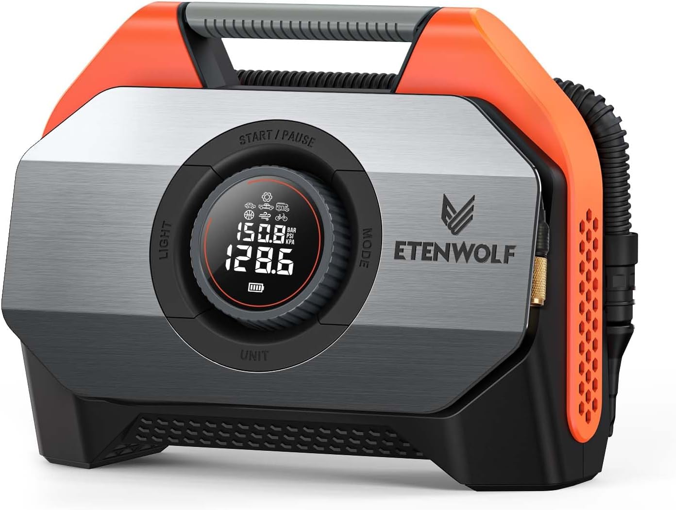 ETENWOLF VORTEX S6 Tire Inflator Portable Air Compressor, Cordless Air Pump