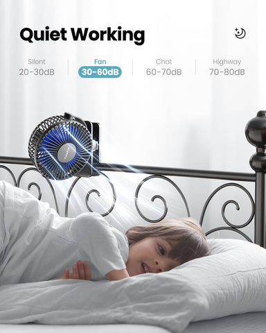 Gaiatop Portable Clip on Fan, Mini Personal Quiet Rechargeable Fan