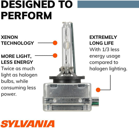 SYLVANIA D3S Basic HID Headlight White Automotive Bulb, 1 Bulb