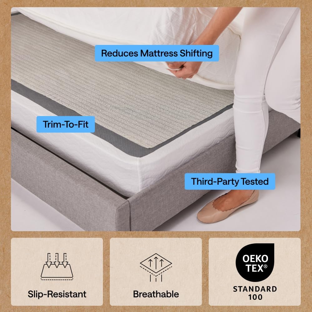 Gorilla Grip Non Slip Mattress Gripper, Slide Stopper, 48x72 Full