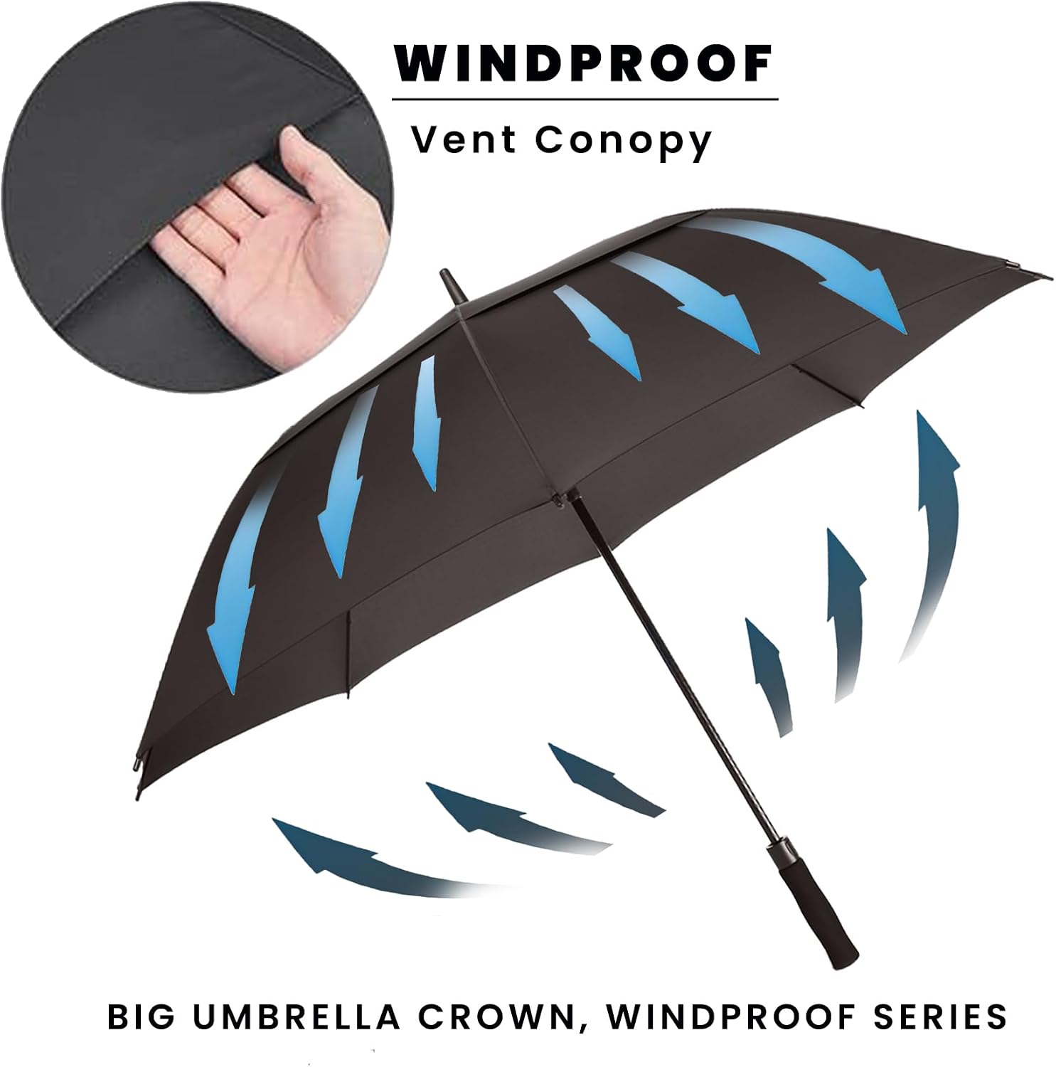 54/62/68/72 Inch Large Golf Umbrella Windproof Auto Open for Rain
