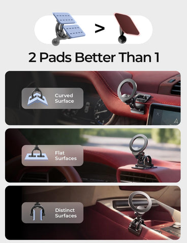 LISEN for MagSafe Car Phone Mount -Strong Magnets Magnetic Phone Holders for Your Car 2-in-1 Vent Dashboard Magnet Cell Phones Holder Mounts Car Accessories Gifts for Men Women fit iPhone, Black