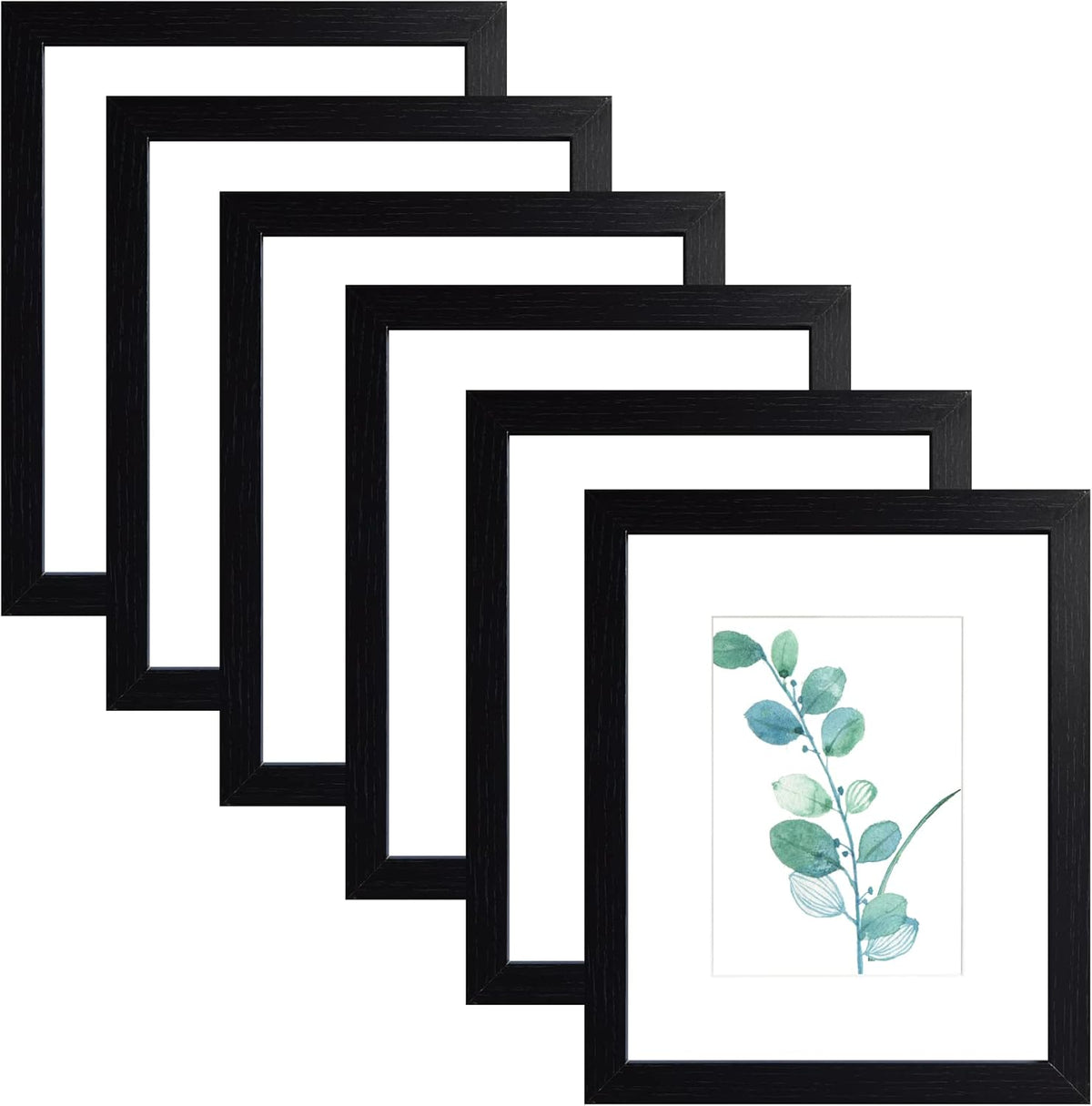 SESEAT Black 8x10 Picture Frames Wood 6 Pack Wall Mounting or Tabletop Display