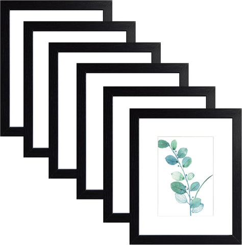 SESEAT Black 8x10 Picture Frames Wood 6 Pack Wall Mounting or Tabletop Display