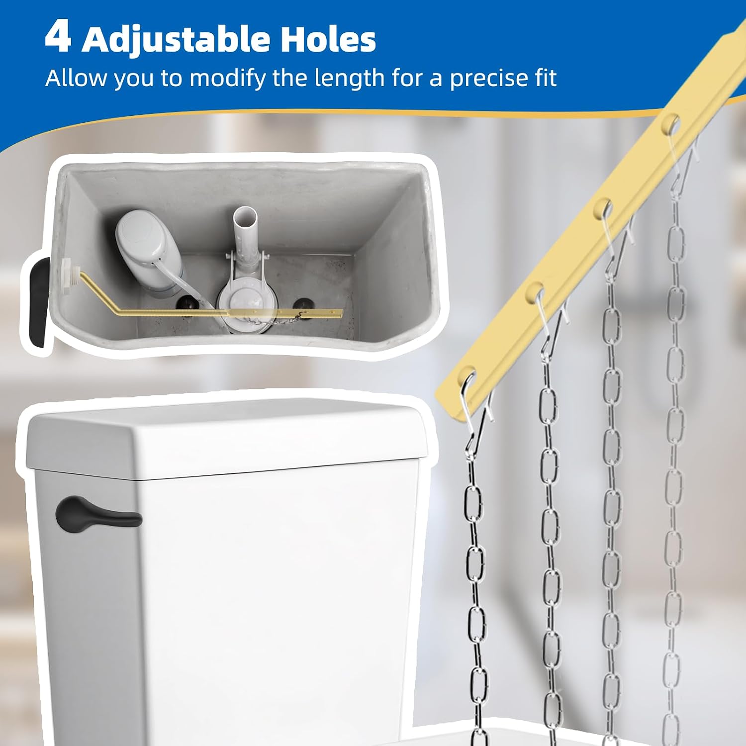 Hibbent Metal Side Mount Toilet Handle Replacement Kit, Matte Black