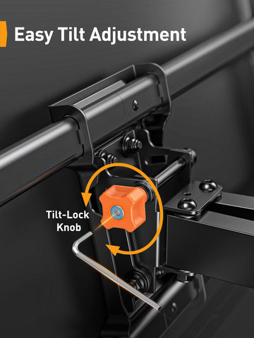 Perlegear UL Listed Full Motion TV Wall Mount for 42-85 inch TVs up to 132 lbs, TV Mount with Dual Articulating Arms, Tool-Free Tilt, Swivel, Extension, Leveling, Max VESA 600x400mm, 16" Studs, PGLF8