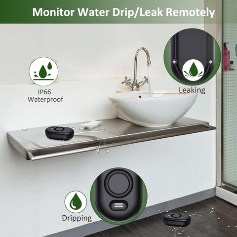 Water Leak Detector Sensor Alarm: Home Water Flooding Monitor Smart Sink Overflow Monitoring Adjustable Wet Moisture Alert Pipe Leakage Drip Detection Warning for Basement Floor (5 Sensor)