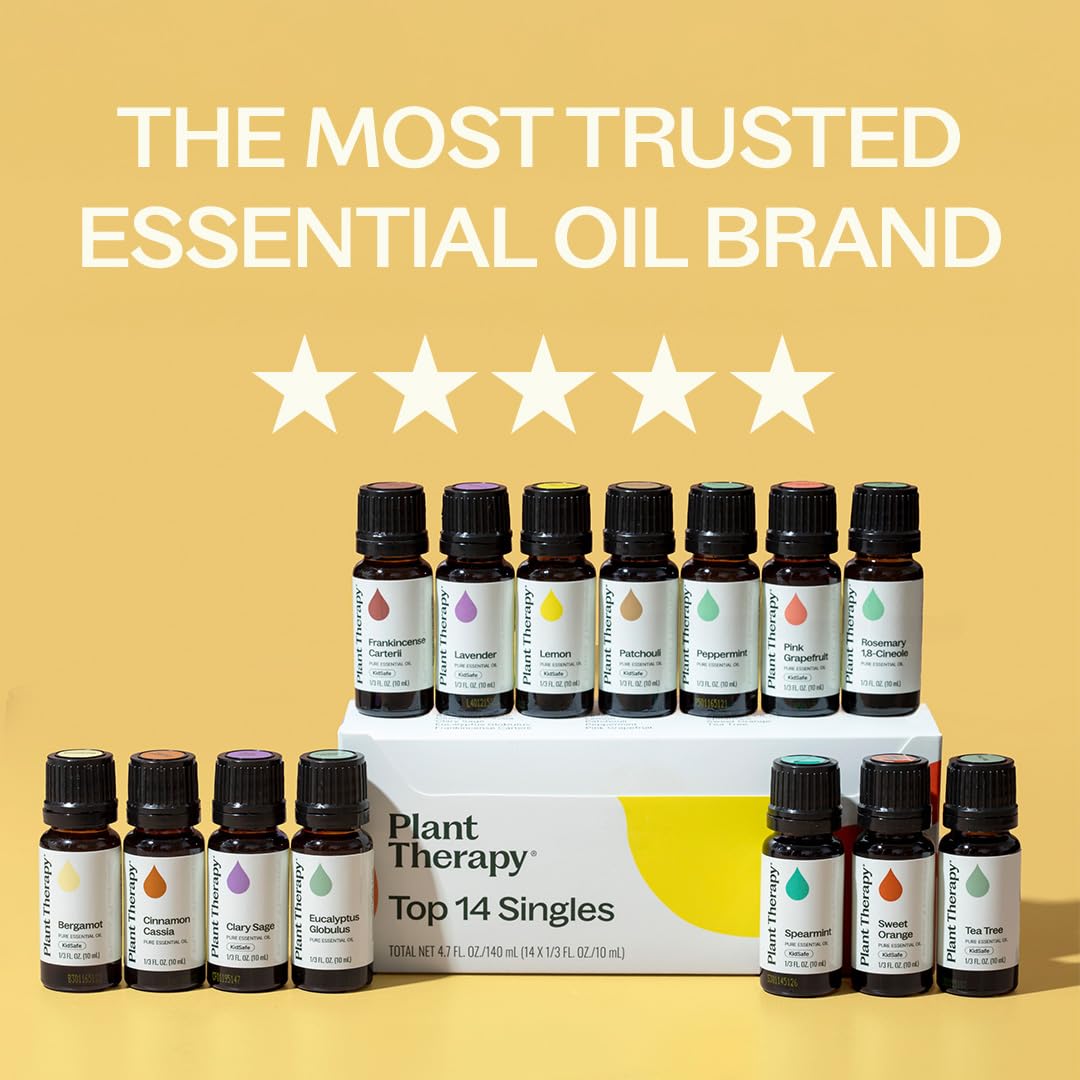 Plant Therapy Top 14 Essential Oil Set, 10 mL (1/3 oz)
