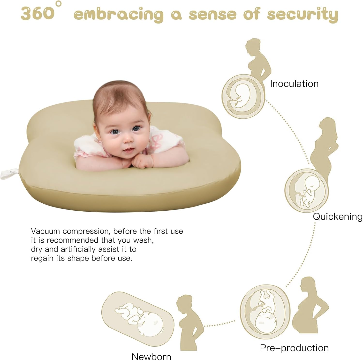 Baby Lounger for Newborn 0-24 Months Soft Cotton Infants Support Cushion