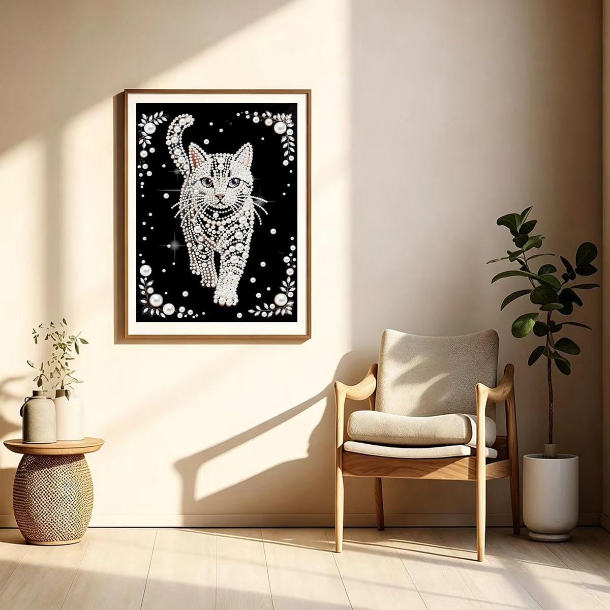 GEMFAMILY 5D Diamond Pearl Painting Kits for Adults Beginners, Special Shape Diamond Art Kits for Animal Cat,DIY Diamonds Art Pearl Painting for Home Walls Decor 12 x 16 inch