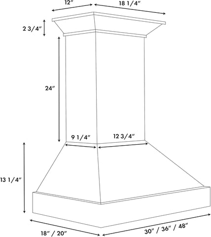 ZLINE 30 in. Wooden Wall Mount Range Hood in Smooth Bright White Finish (KBWW-30)