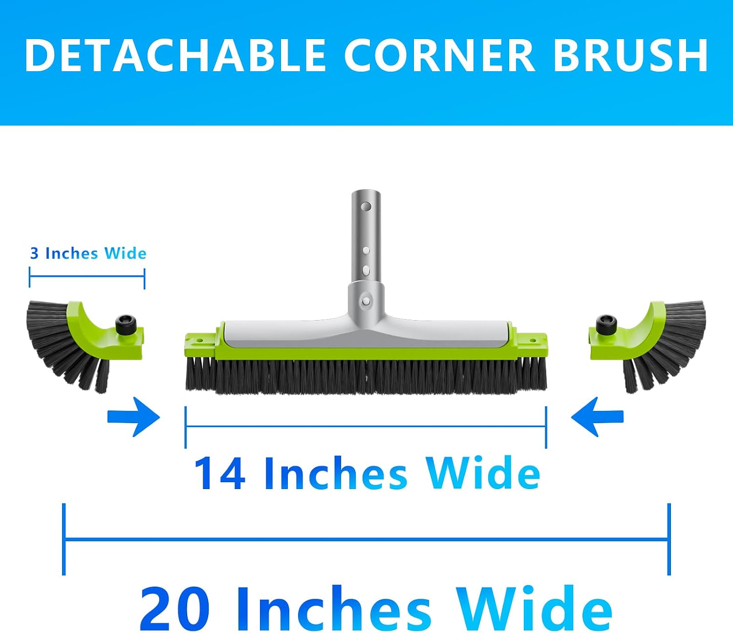 Sepetrel 20-Inch Curved Pro Pool Brush Head for All Pool Surfaces