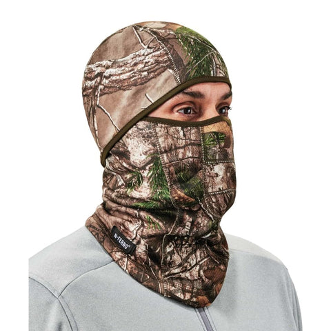 Ergodyne - 16833 N-Ferno 6823 Balaclava Ski Mask, Wind-Resistant Camo Face Mask, Hinged Design to Wear as Neck Gaiter, RealTree Camouflage, One size