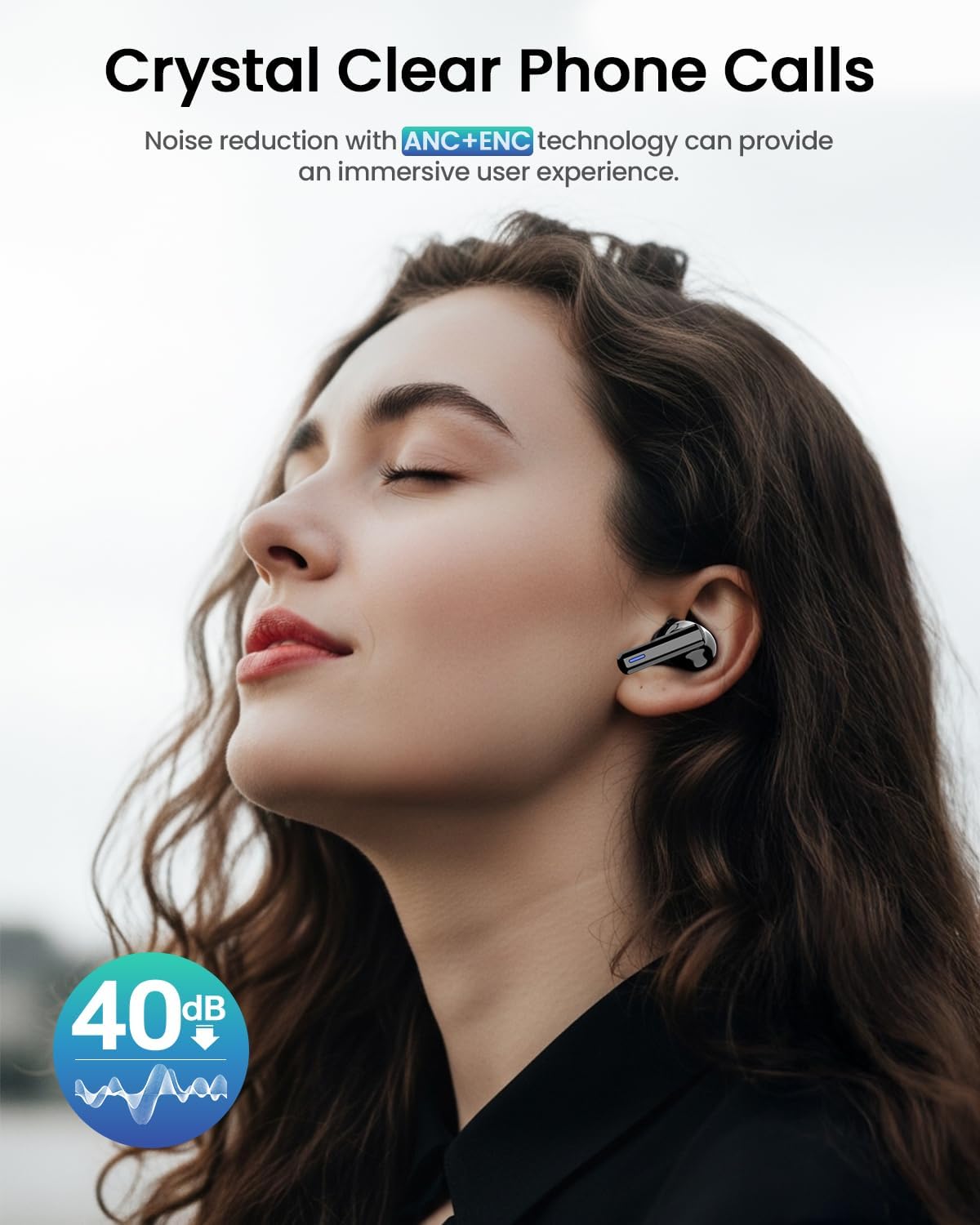 ZIUTY Wireless Earbuds, ANC ENC Noise Cancelling Ear Buds with Touch Screen