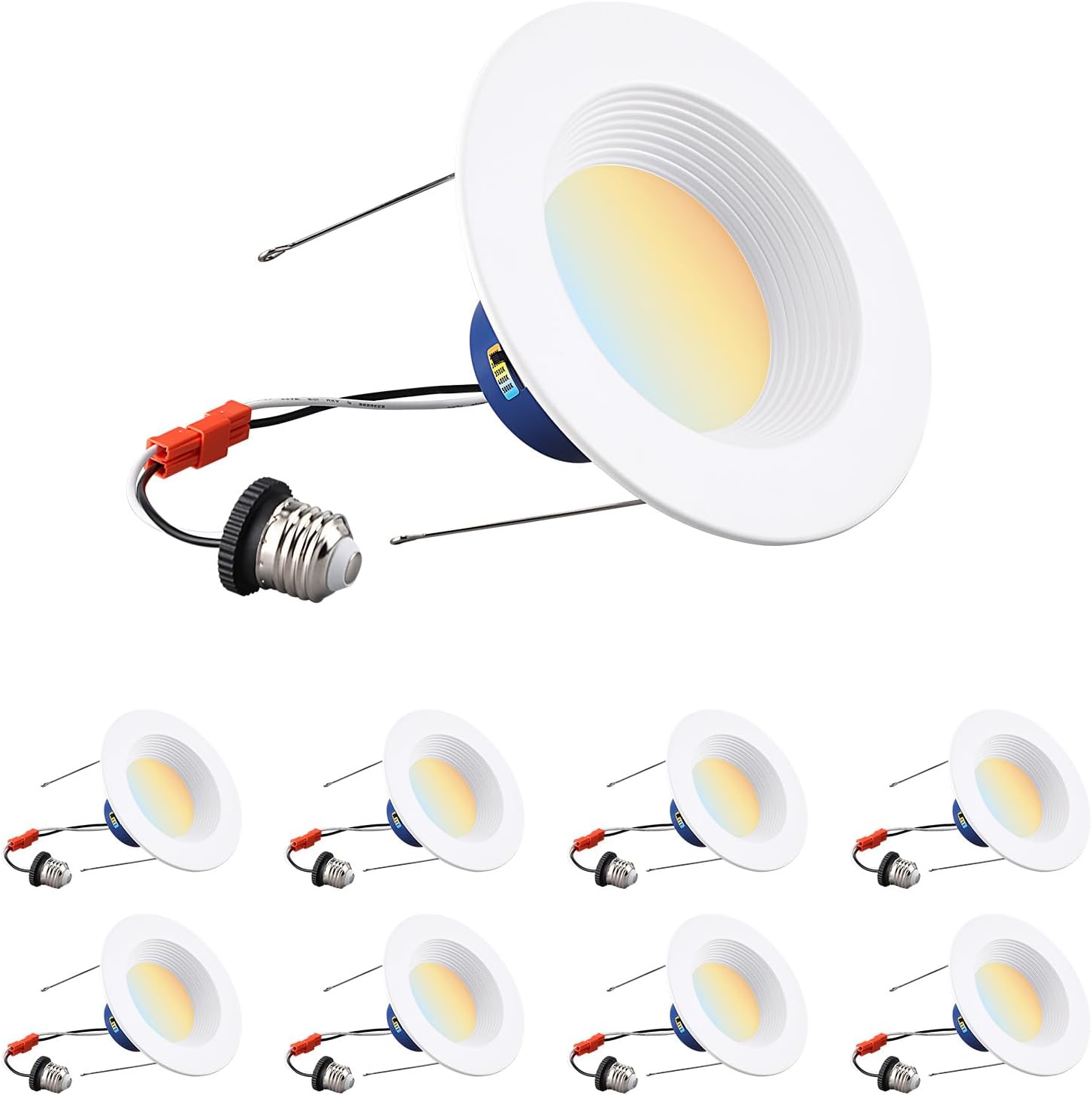TORCHSTAR 8-Pack 5CCT 6 Inch LED Recessed Lighting Retrofit, Dimmable
