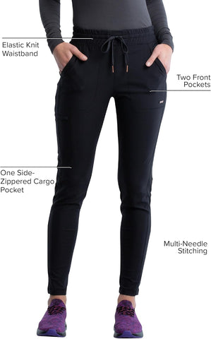 Cherokee Form Womens Mid Rise Tapered Leg Drawstring Scrub Pants 5 Pockets