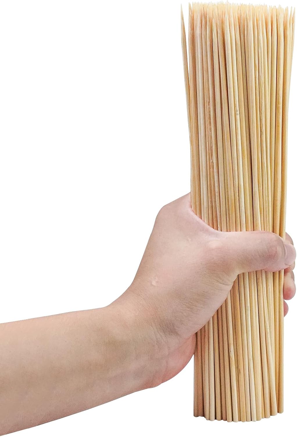 200PCS 8 inch Bamboo Skewers for BBQ,Appetizer,Fruit,Cocktail,Kabob,Chocolate Fountain,Grilling,Kitchen, Crafting and Party. More Size Choices 6"/8"/10"/12"/36"
