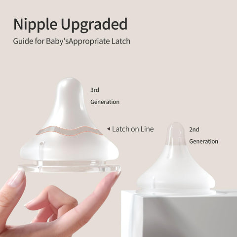 Pigeon Silicone Nipple (SS) with Latch-On Line, 0+ Months, 4 Count