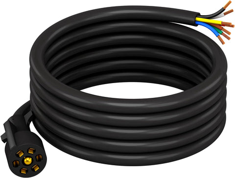 CheeMuii 8 FT 7 Way Trailer Wiring Harness Kit with 7 Pin Trailer Plug