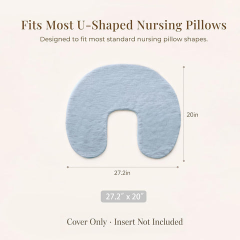 Konssy 2-Pack Muslin Nursing Pillow Covers, Star Soft Slipcover for Baby