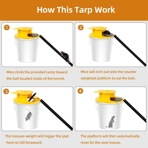 3pc Bucket Mouse Trap - Mouse Traps Indoor for Home
