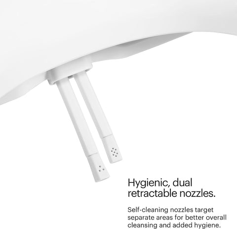 Brondell Bidet Toilet Seat Non-Electric Swash Seat, Fits Round Toilets, White – Dual Nozzle System, Ambient Water Temperature – Bidet with Easy Installation