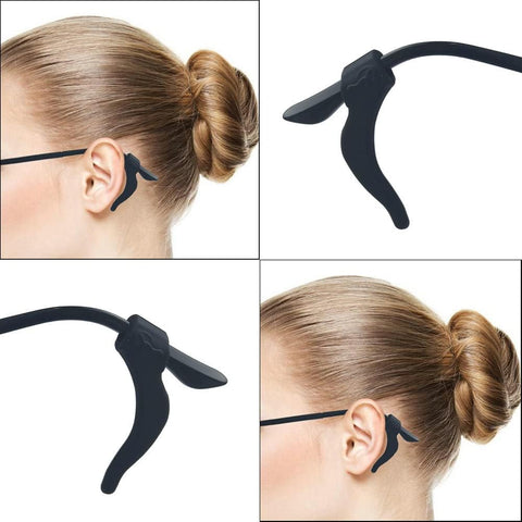 YINGFENG 22 Pairs Black Silicone Eyeglass Ear Grip with Storage Box, Anti Slip Eyeglass Retainer, Premium Silicone Ear Hook, Never Worry About Missing Your Glasses or Sunglasses Again