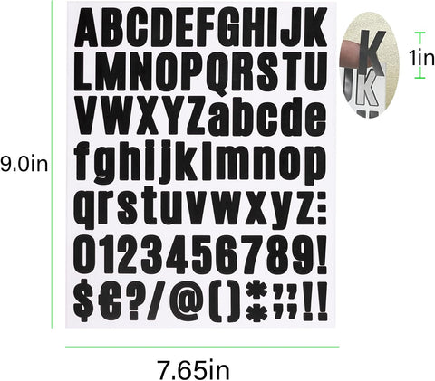 Letter Stickers,Mailbox Numbers,1 Inch Waterproof Vinyl Alphabet