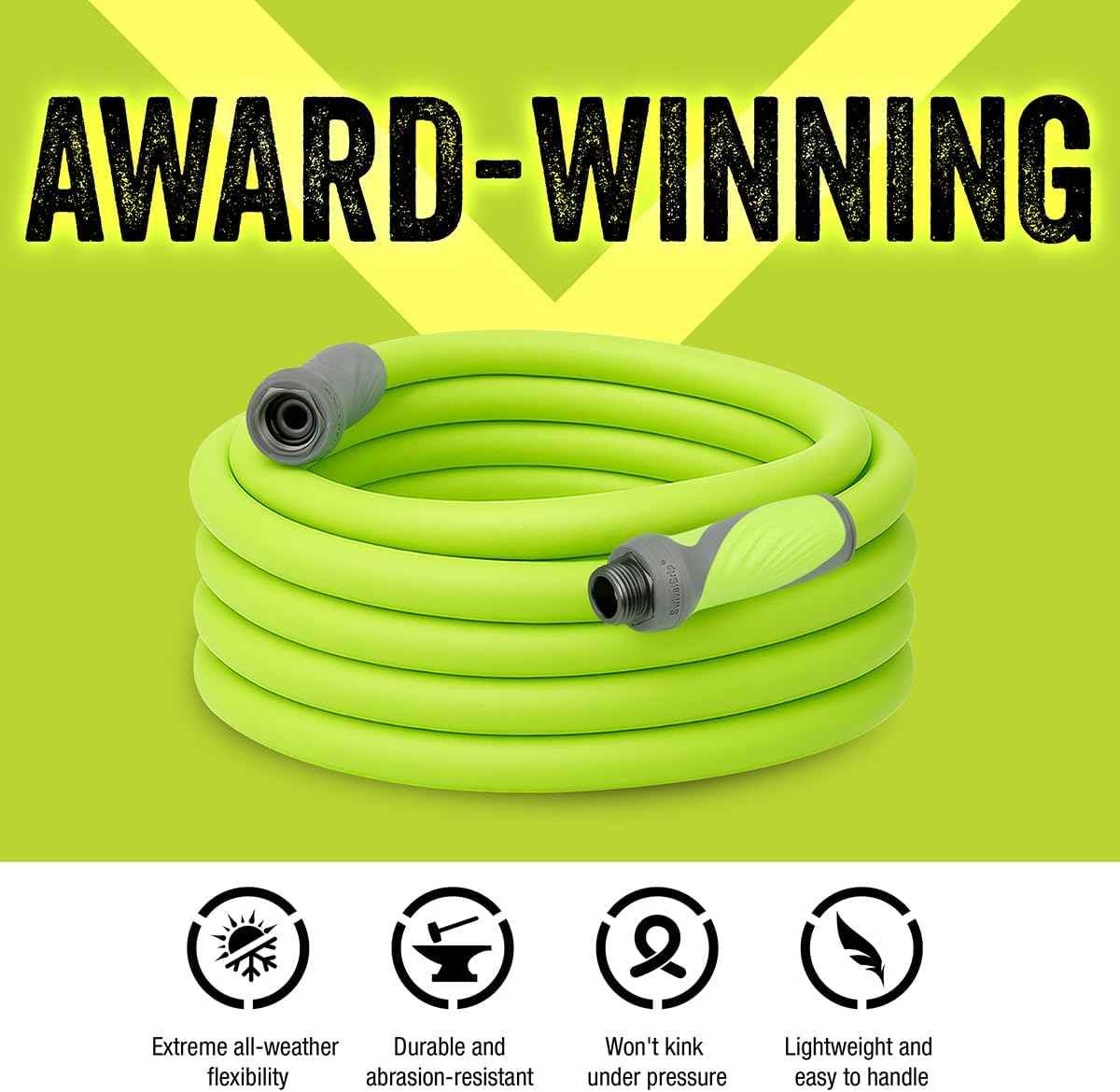 Flexzilla Garden Hose with SwivelGrip, 5/8 in. x 50 ft., Lightweight All-Weather Water Hose, Durable and Flexible, Leak-Free Connections
