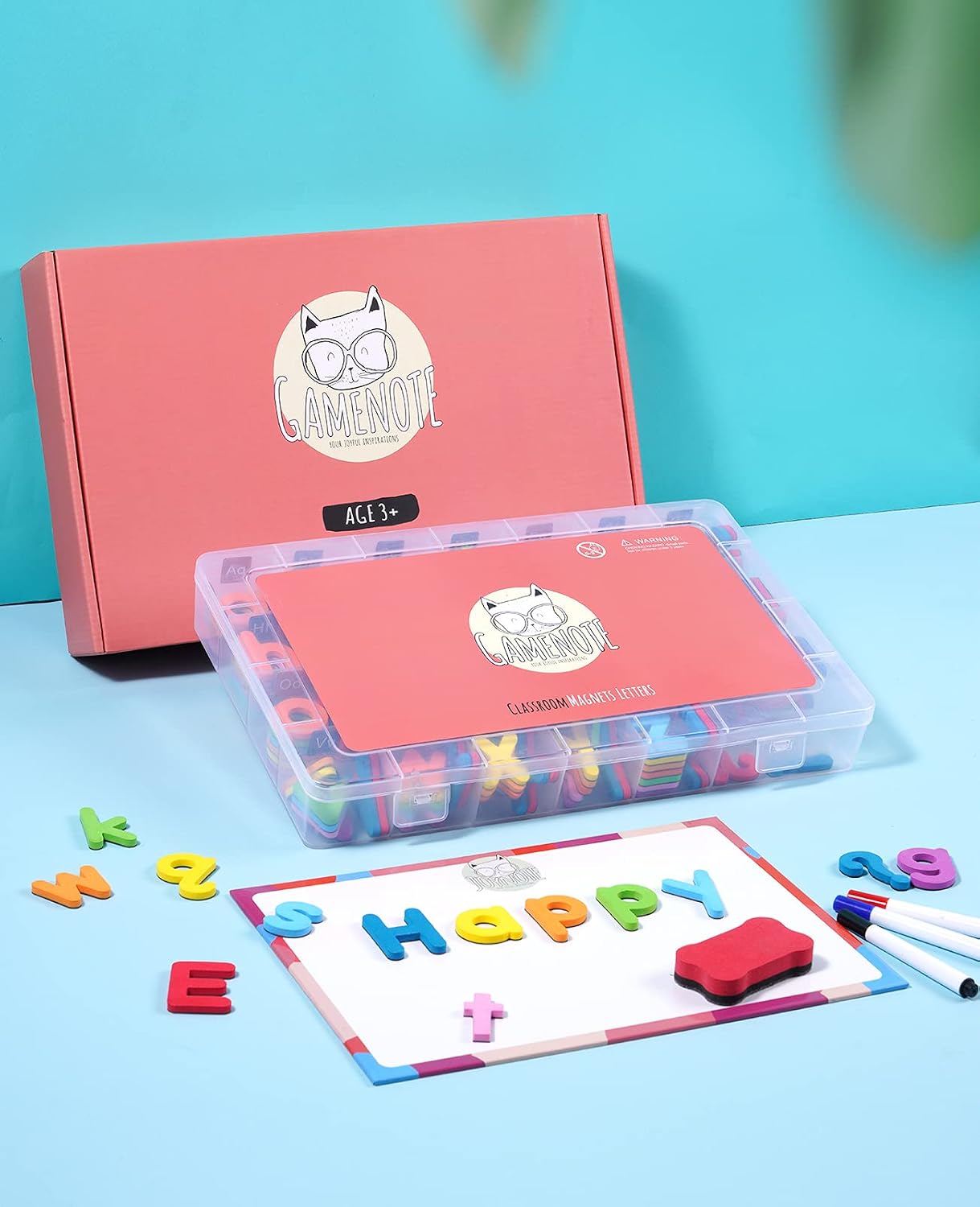 Gamenote Magnetic Alphabet Letters Kit, 238 Pcs with Magnet Board