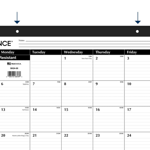 AT-A-GLANCE 2025 Desk Calendar, Desk Pad, Monthly, 21-3/4" x 17", Large, Ruled Blocks, 3 Pack (AZSK240025)
