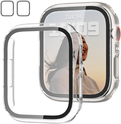 JZK Case with Screen Protector for Apple Watch Series 6/5/4/SE3 44mm,Clear