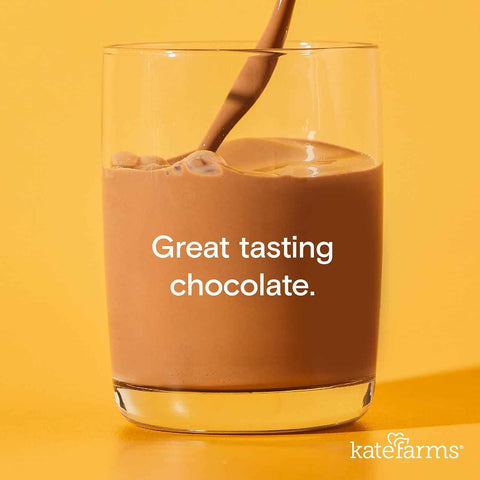 KATE FARMS Organic Nutrition Shake, Chocolate, 16g Protein, 12 Pack | Organic chocolate nutrition shake with 16g protein and 27 vitamins and minerals in every serving.