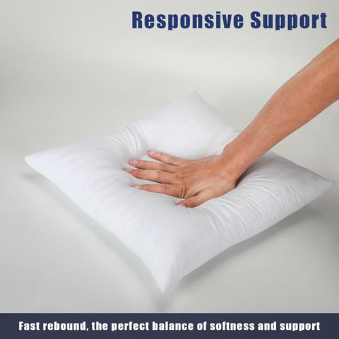 OKBA Set of 2 Throw Pillow Inserts, Hypoallergenic Soft & Firm Cushions with 100% Cotton Cover,Pillows Filler for Side Sleepers, Sofa, Bed and Home Decor (26x26 Inch (Pack of 2)-1CM Stripe)