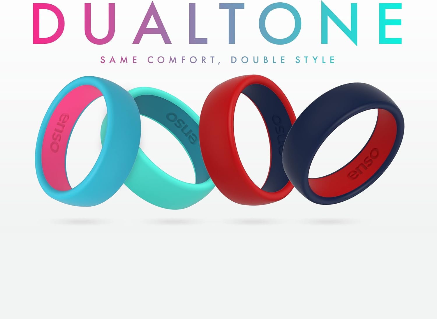 Enso Rings Dual Tone Silicone Wedding Ring – Two Tone Hypoallergenic Wedding Band – Comfortable Band for Active Lifestyle - Medical Grade Silicone – 1.75mm Thick Unisex Band