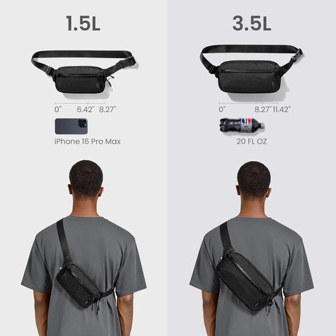 tomtoc 3.5L X-Pac Sling Bag with RFID Blocking Crossbody Pack for Men Women