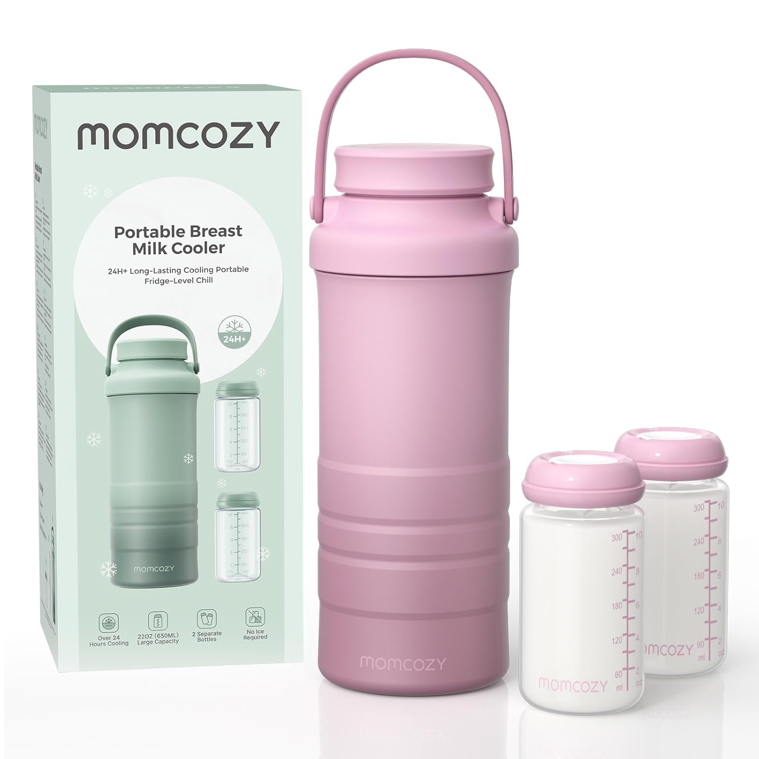 Momcozy 22oz Portable Breastmilk Cooler for 24H Outdoor, Newborn Essentials