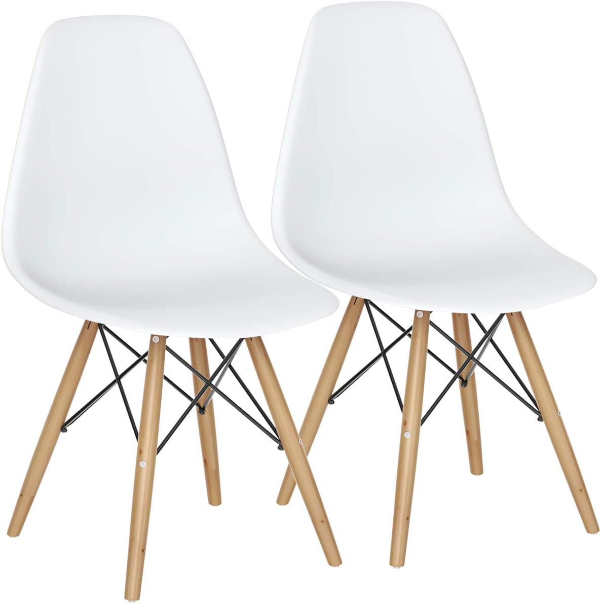 GIANTEX Dining Chairs Set of 2 White, Pre Assembled Dining Room Chairs