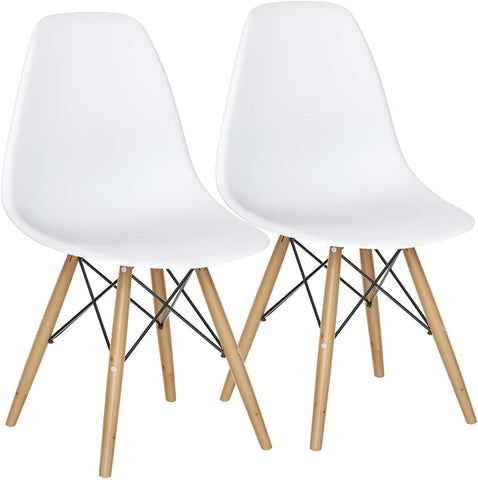 GIANTEX Dining Chairs Set of 2 White, Pre Assembled Dining Room Chairs