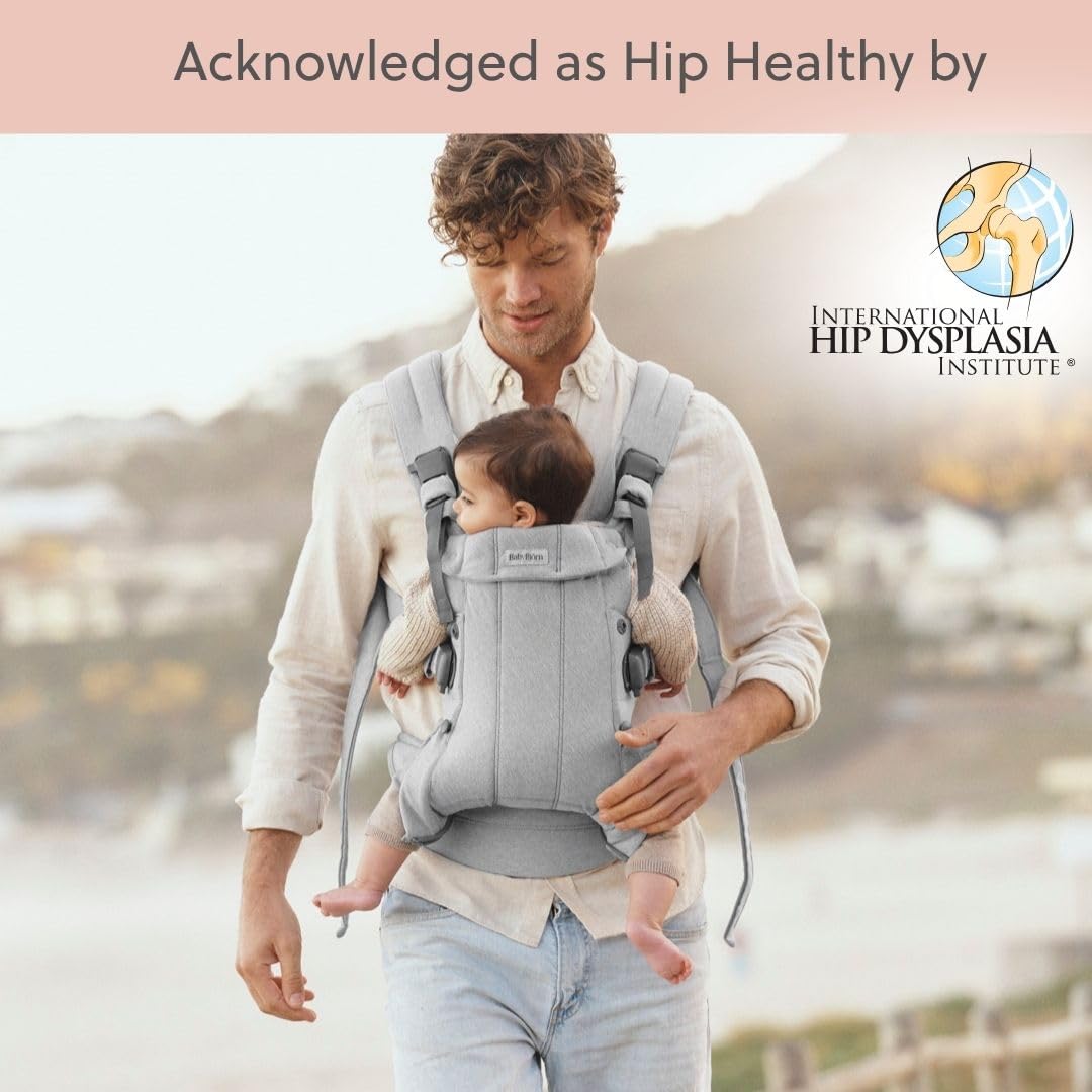 BabyBjörn Baby Carrier Harmony, Light Gray, Woven Mélange, 3-in-1 Ergonomic Baby Carrier, Newborn, Facing-in, Outward-Facing, and Back Carrying Positions Supported (7-40 lbs), Newborn to Toddler