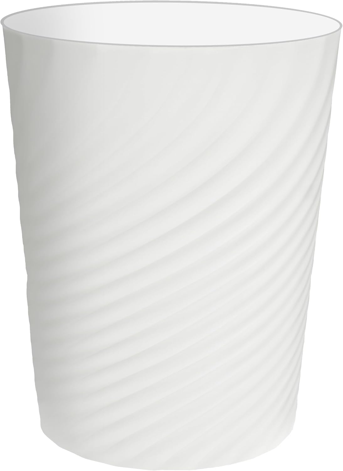 DAJITRE 1.8 Gallon Small Trash Can Wastebasket Recycling Bin Slim Profile for Compact Spaces Bathroom, Office, Bedroom, Kitchen (1.8 Gallon, White)