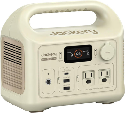 Jackery Portable Power Station Explorer 300 Dune White, 292Wh