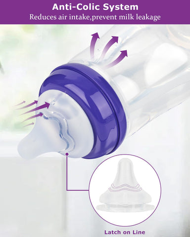 Silicone Nipples for Lansinoh Bottles, Size L,Replacement Bottle Nipple,6m+,Fast Flow, 6 Count