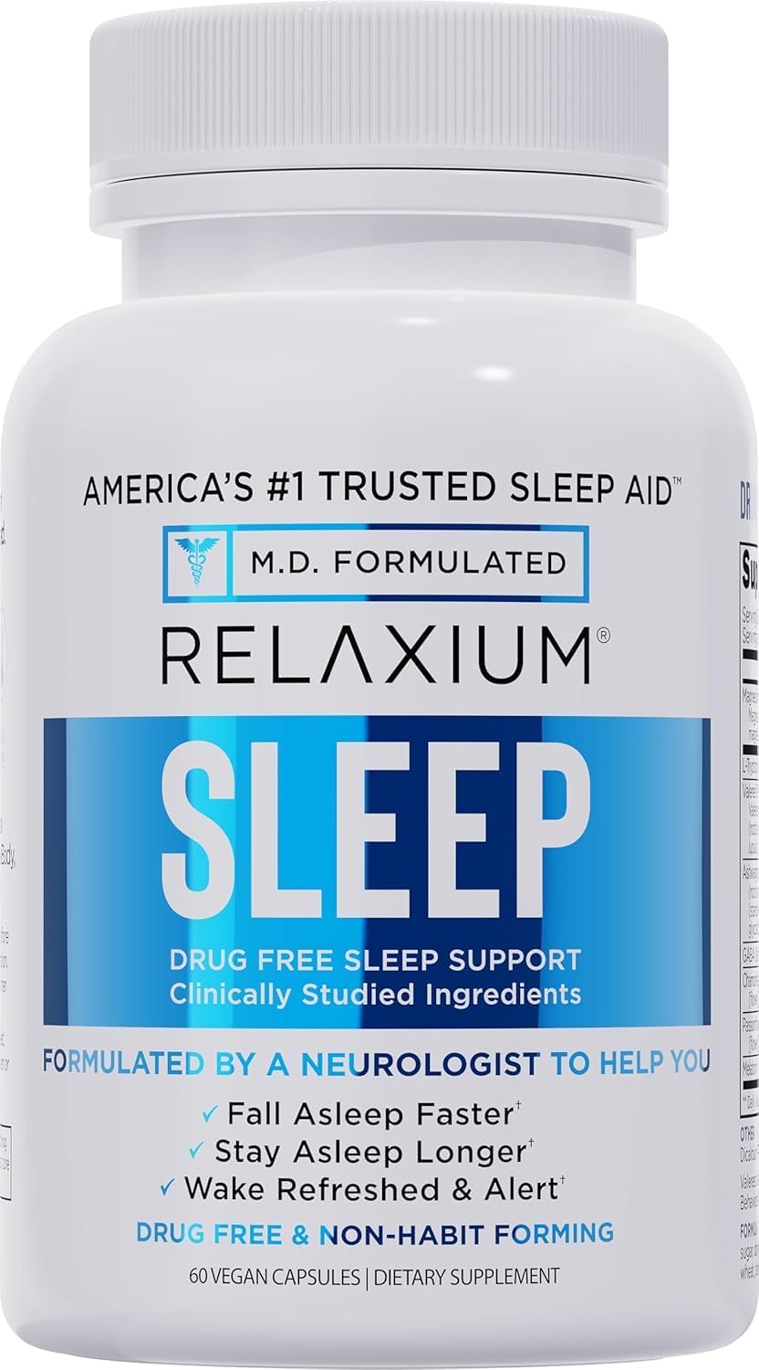 Relaxium Sleep Aid for Adults, 5mg Melatonin, Magnesium Glycinate, 30-Day