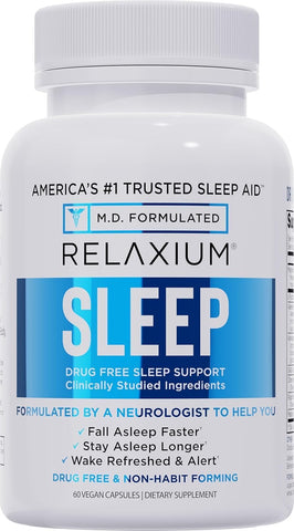 Relaxium Sleep Aid for Adults, 5mg Melatonin, Magnesium Glycinate, 30-Day