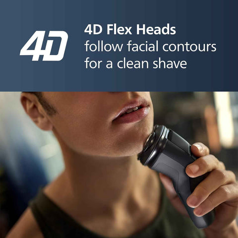 Philips Norelco 2400 Series Electric Shaver, Deep Black | 27 Self Sharpening ComfortCut Blades, 4D Flex Heads, Wet or Dry Use, 2-Year Blade Life, Pop-up Trimmer, X3001/90