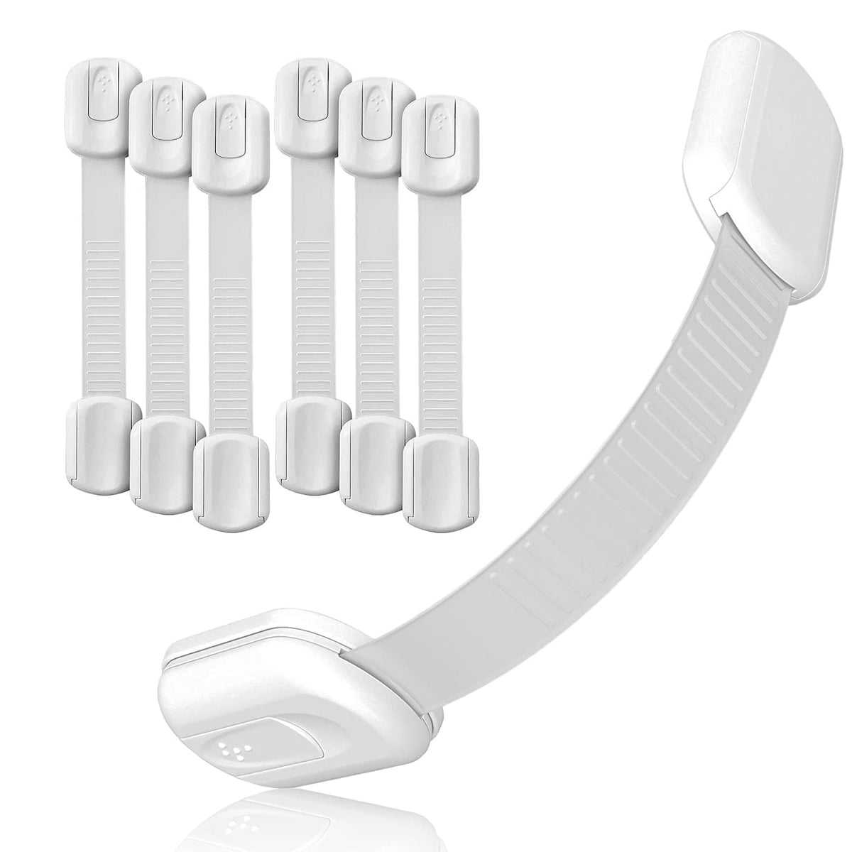 Baby Proof Me RV Fridge Lock & Child Safety Cabinet Latch, White, 6-Count